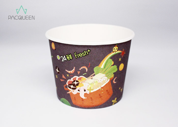 China Full Printing Disposable Ice Cream Cups / Bowls Double PE Laminated Paper wholesale