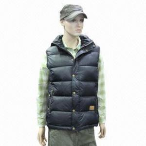 China Unisex Duck Down Vest/Body Warmer, Zipper Closure with Snaps wholesale