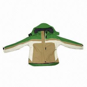 China Kids' Overall Skiwear with Waterproof Fabric and Detachable Hood wholesale