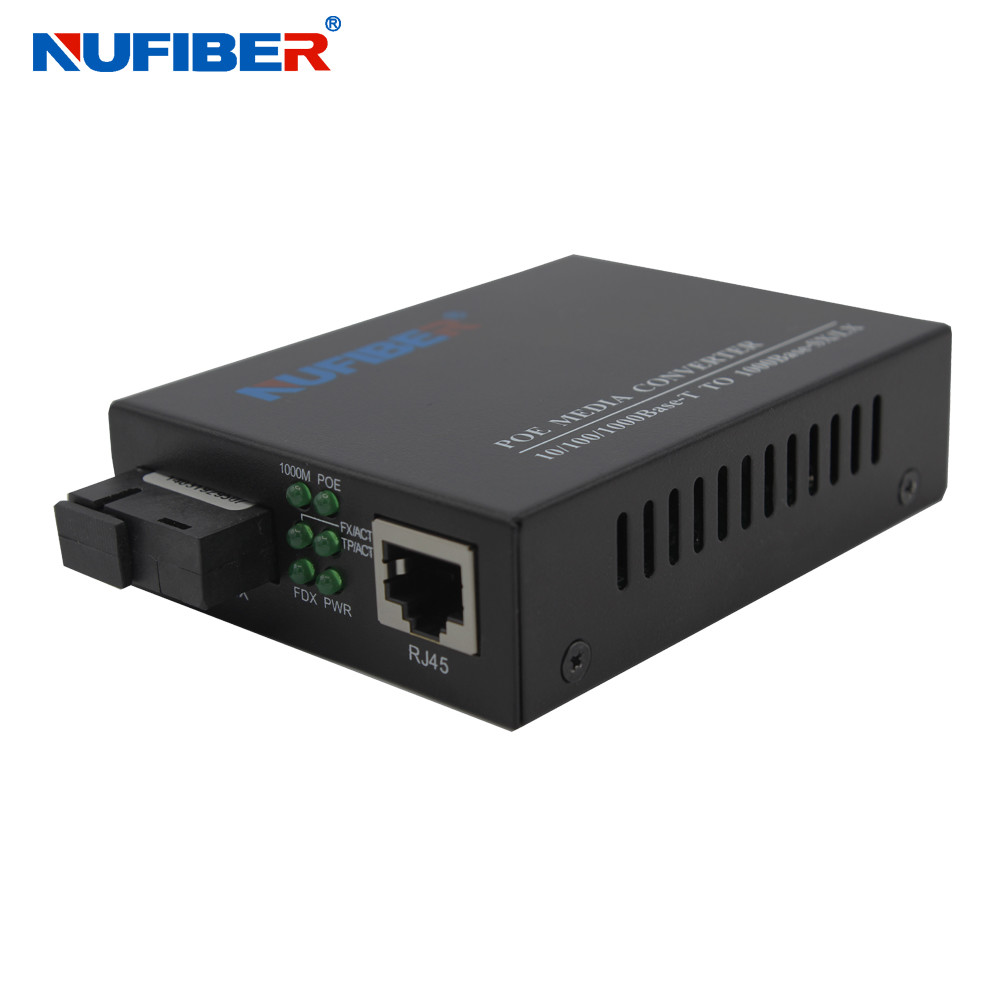 China RJ45 To 1000M 48V Fiber To POE Ethernet Converter With Iron Case wholesale