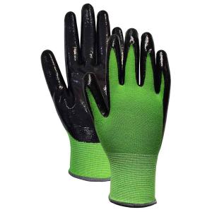 China Middle Duty Gardening Work Gloves Bamboo Viscose Knit Palm Nitrile Coated wholesale