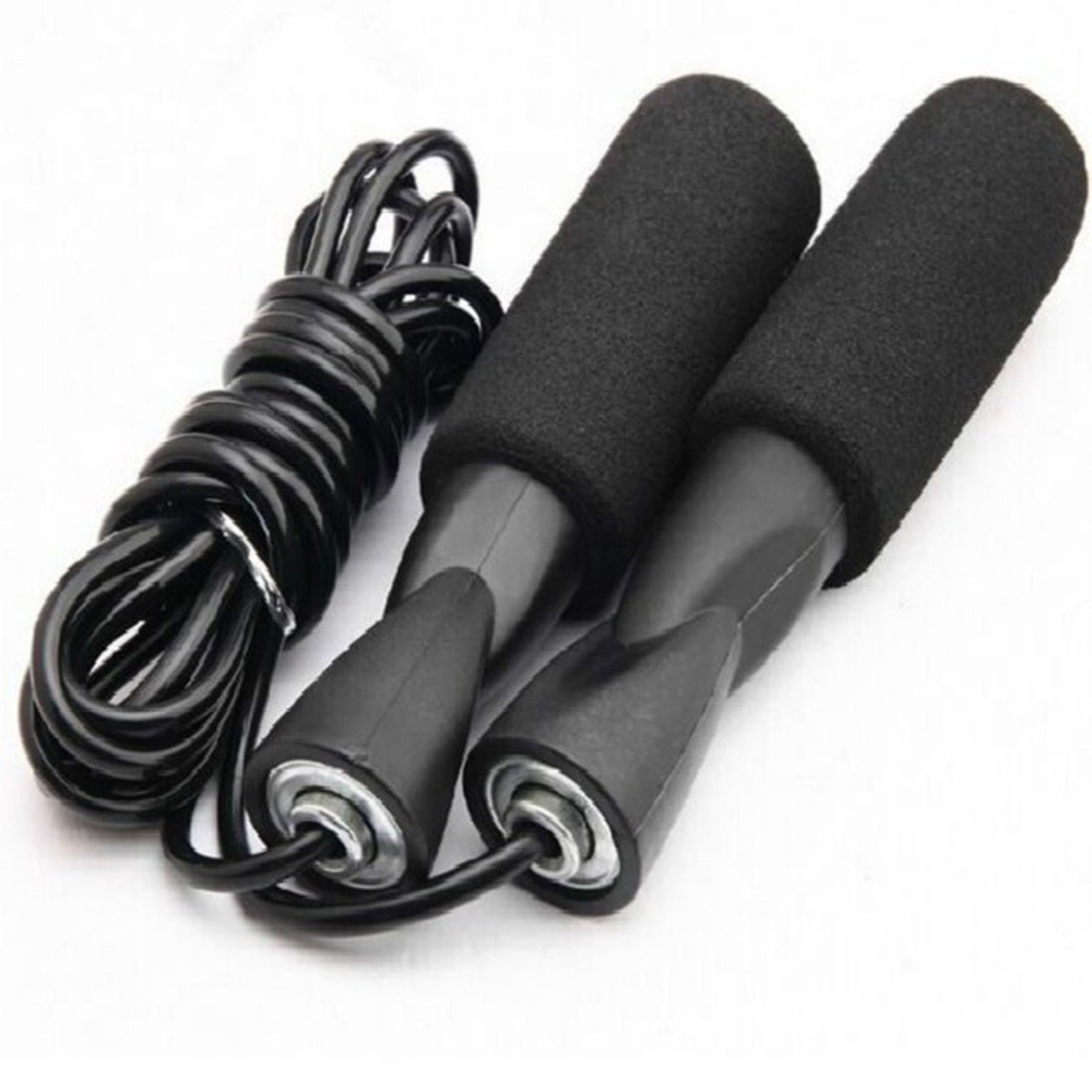 China Black Adjustable Jump Rope / Aerobic Exercise Skipping Jump Rope Exercise wholesale