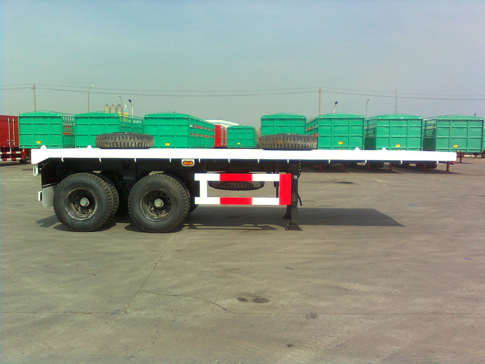 China 20 Feet Flat Bed Container Semi-Trailer with 2 BPW axles for 20 feet ISO Container_9302TJZP20F wholesale