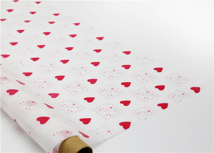 Heart Shapes Custom Printed Wax Paper , Greaseproof Decorative Wax Paper Sheets