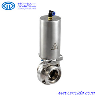 China Sanitary stainless steel SMS pneumatic thread butterfly valve wholesale