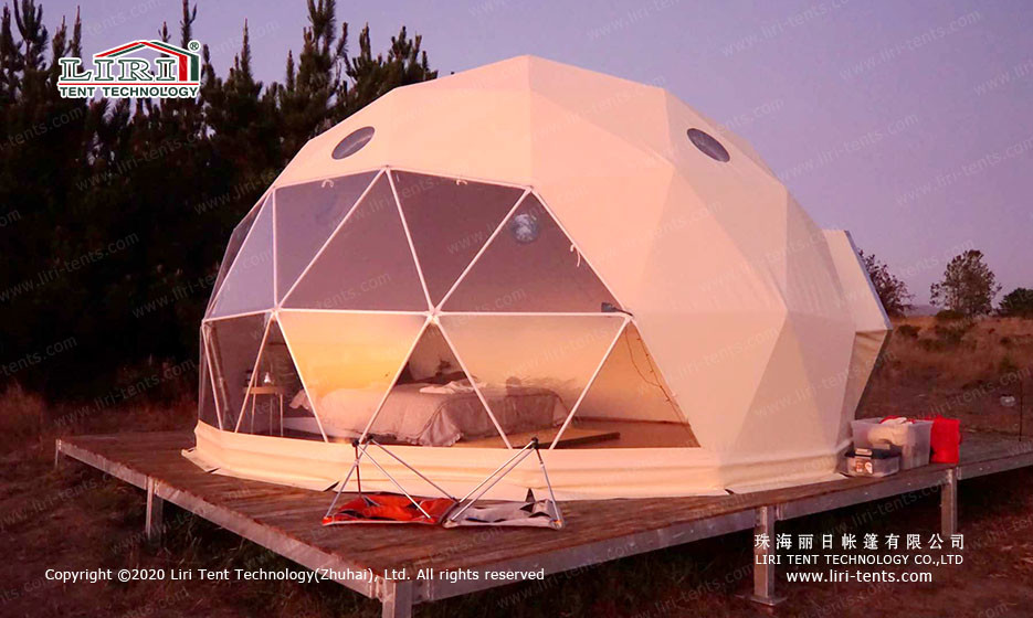 China China Manufacturer 6m Outdoor Waterproof Luxury Geodesic Dome Hotel Glamping Tent for Sale wholesale