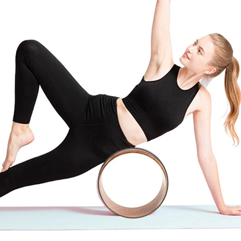 China Fitness Yoga Roller Wheel , Cork Yoga Wheel TPE Yoga Circles Gym Workout Back Training Tool wholesale