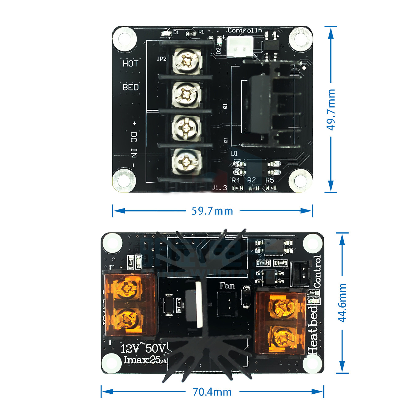 China 25A 60mm*50mm 3D Printer Mainboards Hot Bed Power Module MOS Tube 240W wholesale