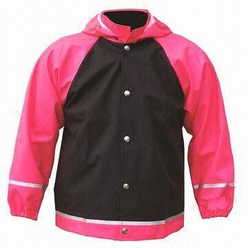 China Children's rain jacket/coat, made of PU fabric, waterproof 3000 wholesale