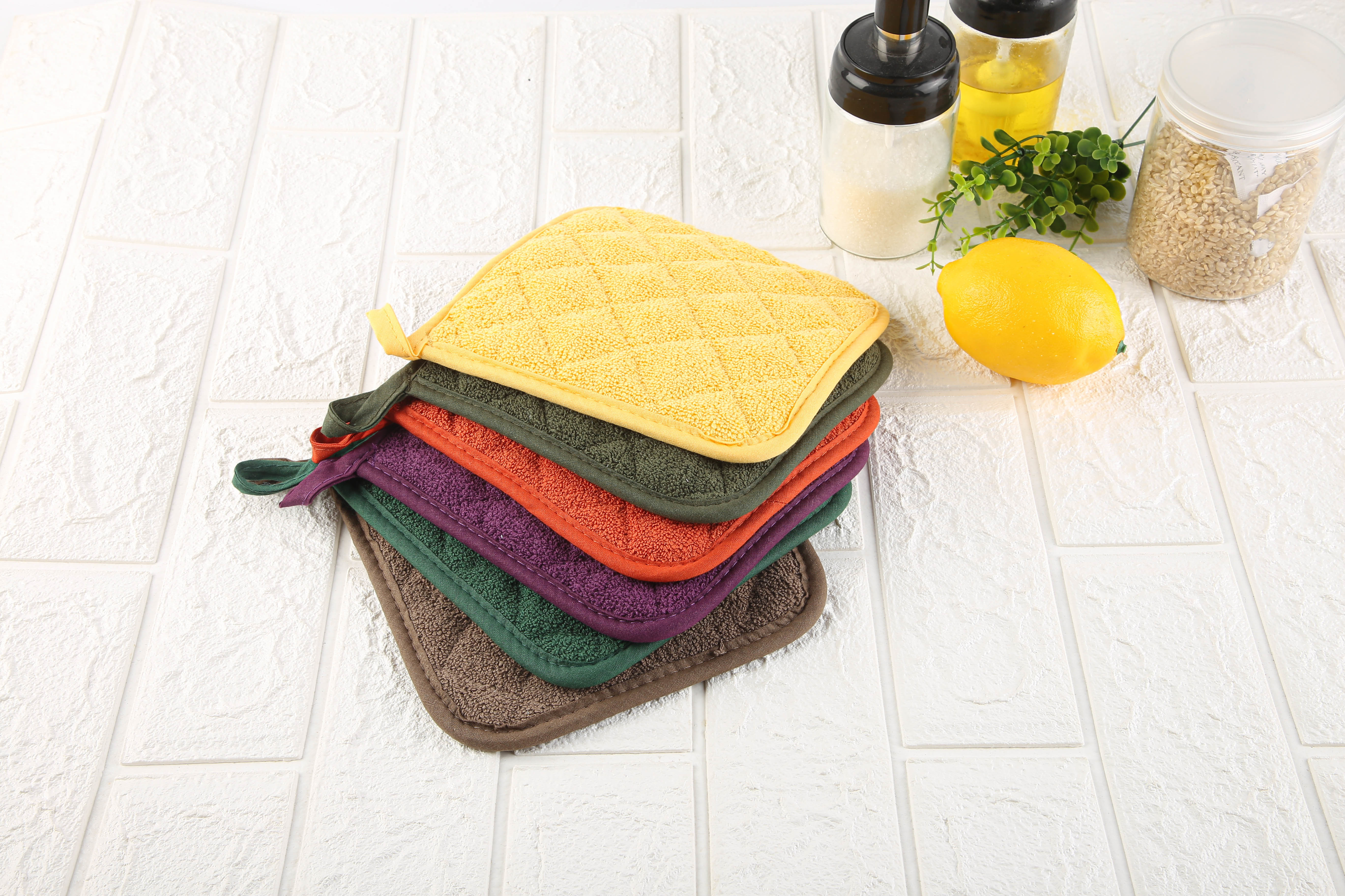 China Terry Cloth Hot Pot Holder Silver Coating Heat Resistant For Kitchen Bowl Dish wholesale