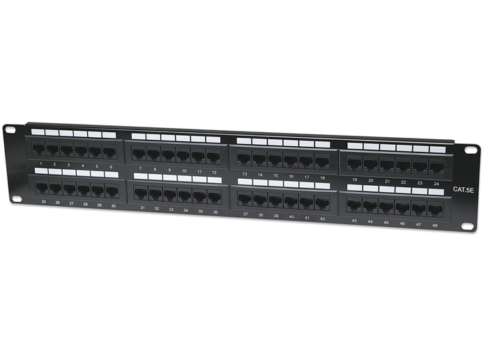 China RJ45 Connector Network Rack Patch Panel , CAT5E Server Cabinet Patch Panel wholesale