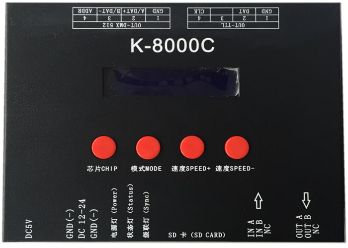 China Programmable RGB LED Controllers Strip Module 5W K-8000C 128MB-32GB Capacity wholesale