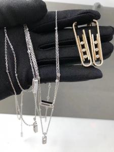 China Customized 18K White Gold Pendant Necklace Vvs Diamond Messika wholesale