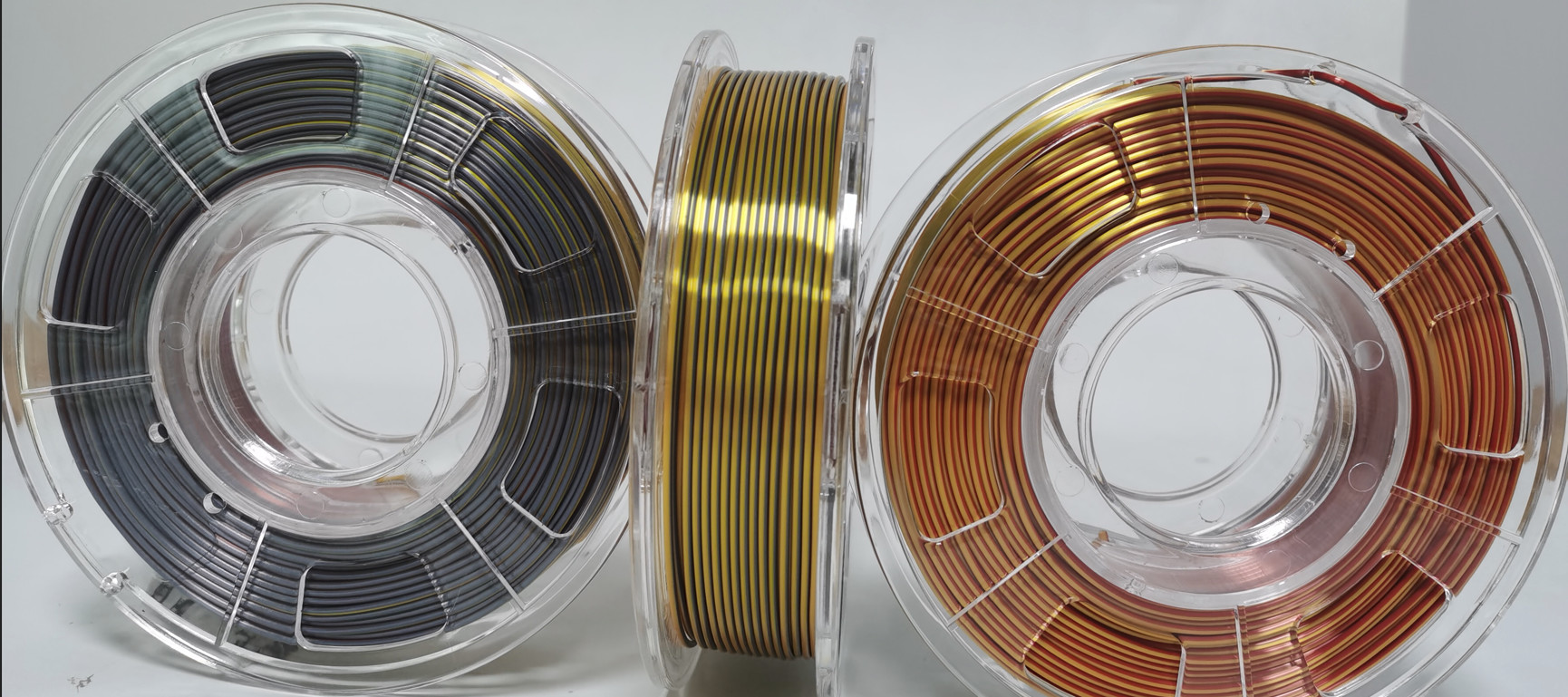 Trip color filament, dual color filament, silk filament, pla filament, 3d