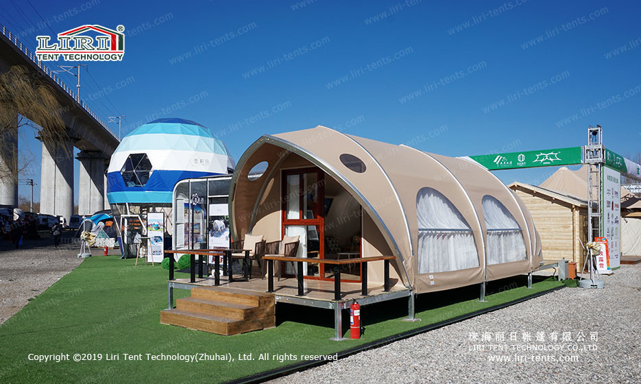 China 20sqm Aluminum Structure Shell Glamping Hotel Tent Outdoor wholesale