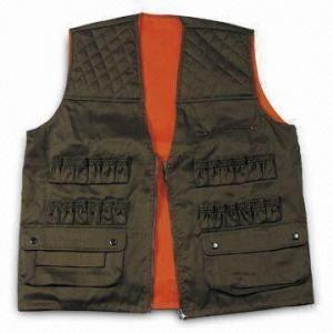 China Safety Vest with Zipper and Button, Made of Polyester and Cotton wholesale