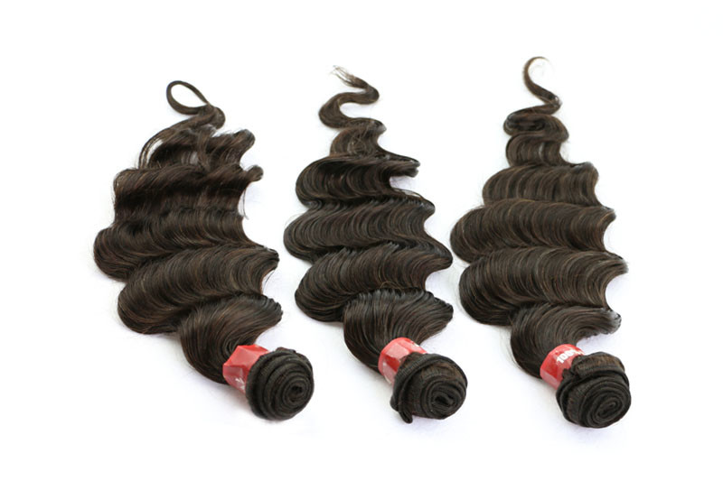 China 16 inch Natural Human Hair Extensions Weave Virgin Peruvian Deep Wave Hair on sale