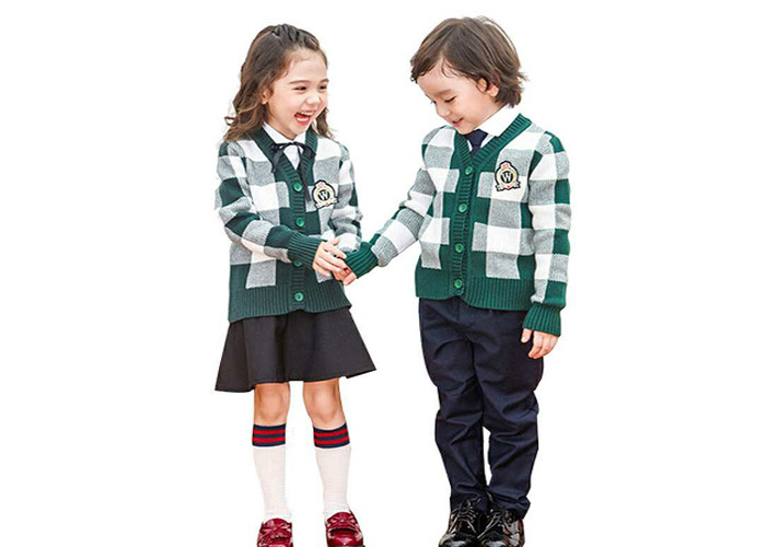 China Fashion Knitted School Uniform Cardigan Sweaters , Girls Uniform Cardigan Soft Feeling wholesale