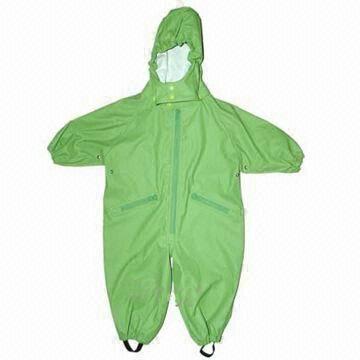 China Kid's PU Overall Rainwear with Detachable Hood wholesale