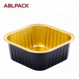 China 150ML Food Packaging Square Aluminium Foil Containers Micowavable Food Container Dessert Cup With Lids wholesale