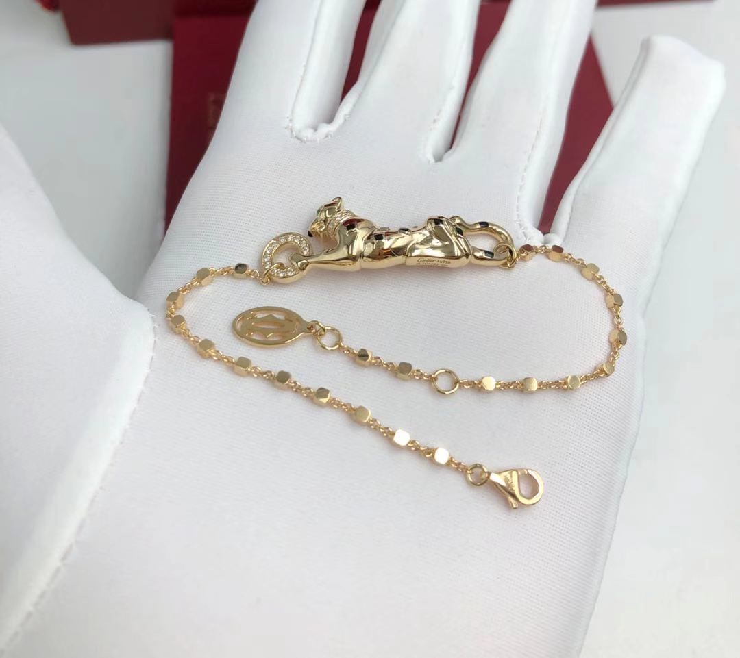 China Panthere De Cartier 18K Gold Bracelet Savoy Garnet Diamonds OEM wholesale