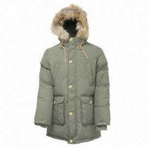 China Men's Down Jacket, Men's Winter Hooody Jacket, Army Green, Men's Winter Coat  wholesale