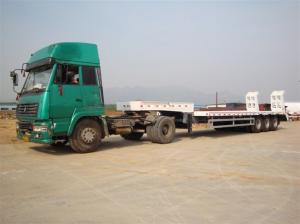 China CNHTC 3 Axle Low bed truck trailer advanced welded Tec  wholesale