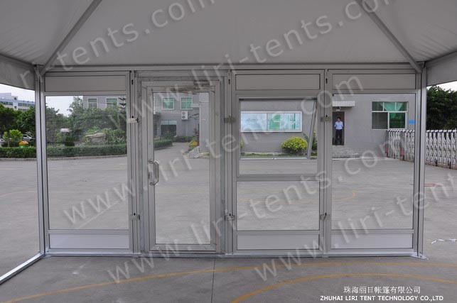 China LIRI 5x5m Aluminium Small Pagoda Tents With Plain PVC sidewalls wholesale