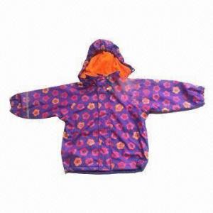 China Children's Raincoat with PU Fabric, All Over print and Fleece Lining wholesale