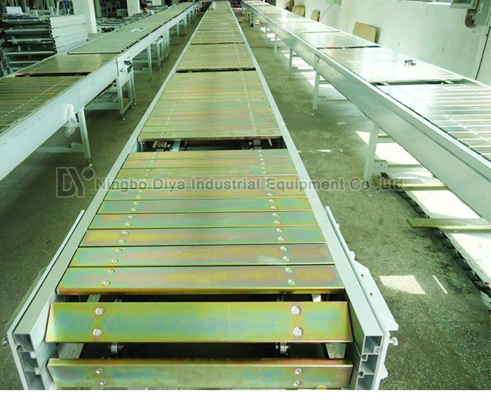 China Flexible Flat Top Chain Conveyor , Fire Resistant SS Slat Chain Conveyor wholesale