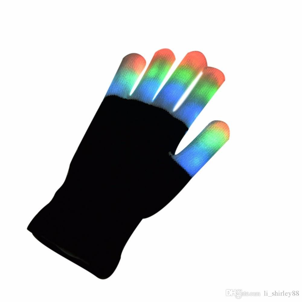 China Creative LED Finger Lighting Flashing Glow Mittens Gloves Rave Light Festive Event Party Supplies Luminous Cool Gloves wholesale