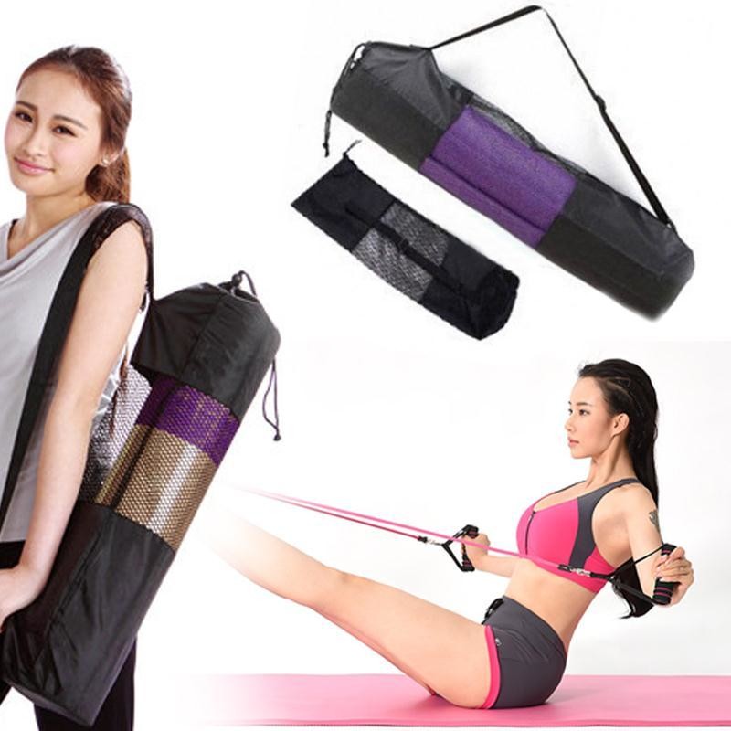 China Black Portable Yoga Mat Carry Bag lightweight Nylon Pilates Womens Yoga Bag wholesale