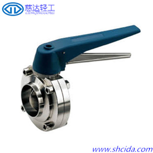 China Sanitary stainless steel SMS welded butterfly valve pressure nozzle wholesale