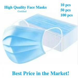 China Earloop Style Blue Non Woven Face Mask , Surgical Grade 3 Layer Face Mask wholesale