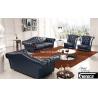 Buy cheap Post-Modern Classic Leather Sofa Set with Stainless Steel Decorated Armchair from wholesalers