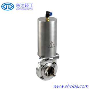 China Sanitary stainless steel SMS welding pneumatic butterfly valve wholesale