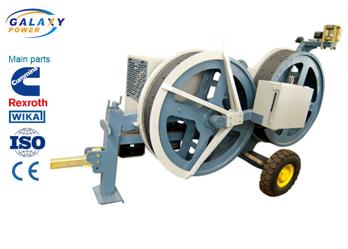 5T Transmission Line Equipment Hydraulic Tensioner Machine With 1300/1500mm Bull Wheel