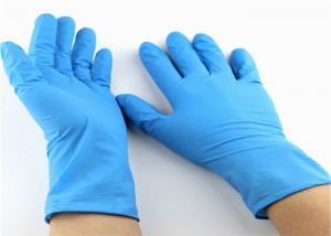 China Blue Disposable Nitrile Gloves High Tensile Strength Multi Purpose No Chemical Residue wholesale