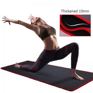 China 10mm Thickened Yoga Exercise Mat / Non Slip Gym Fitness Mat With Yoga Bag &amp; Strap wholesale