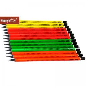 China Custom Standard Sharpened Fluorescent Paint Dipped Black Wood HB Pencil for School and Office wholesale