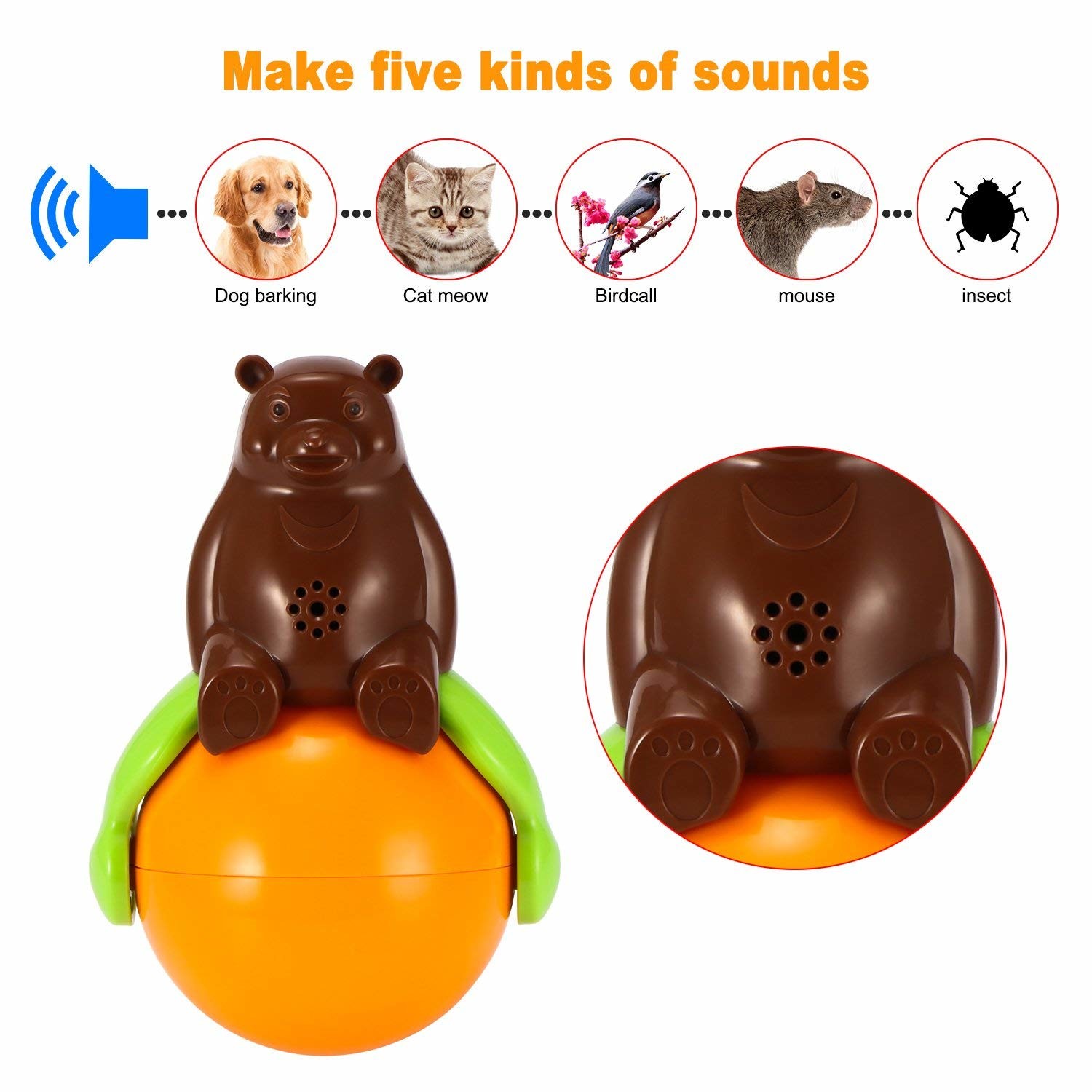 Inventions Pet Tumbler Toy Sound And Light Ball five kinds of sounds