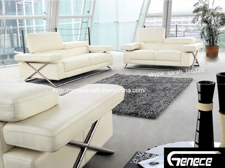 China New Design Functional Leather Sofa Set Metal Base wholesale