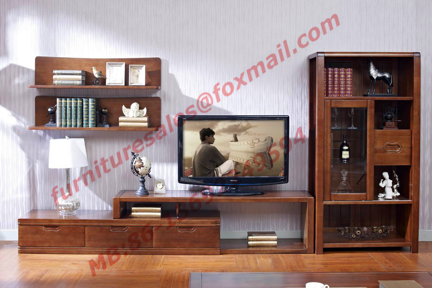 China Classic Design Solid Wood Material TV Stand for Wall Unit in Living Room Furniture wholesale