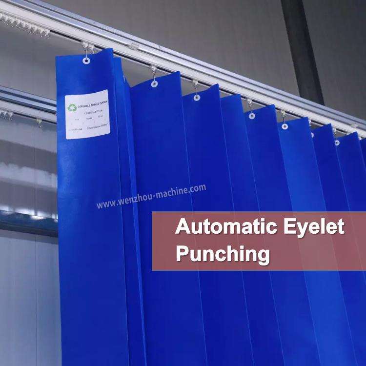 Automatic Curtains Folding Cutting Disposable Nonwoven Curtain Making Machine with Ring Hole Eyelet Punch