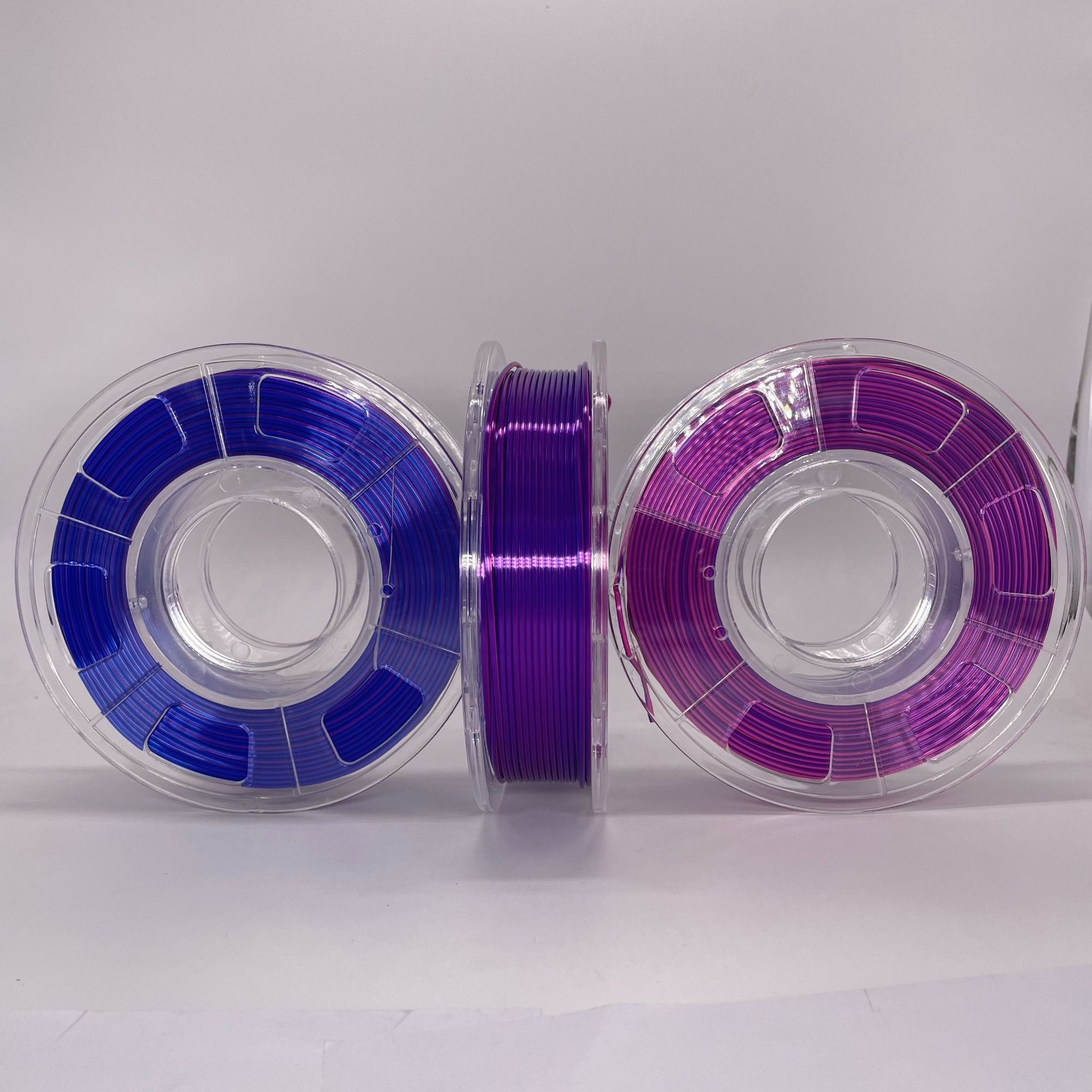 China silk tricolor filament, triple color filament,3 colors,pla filament wholesale