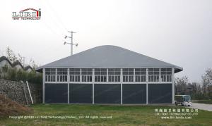 China 50m Width Aluminum Arcum Double Decker Exhibition Tent Two Storey Tent With Glass Walls wholesale