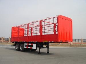 China 10m 25T 2 axles terminal container flat bed semi trailer with 600mm side walls and 1200 mm cargo fix fence-9252CSX wholesale