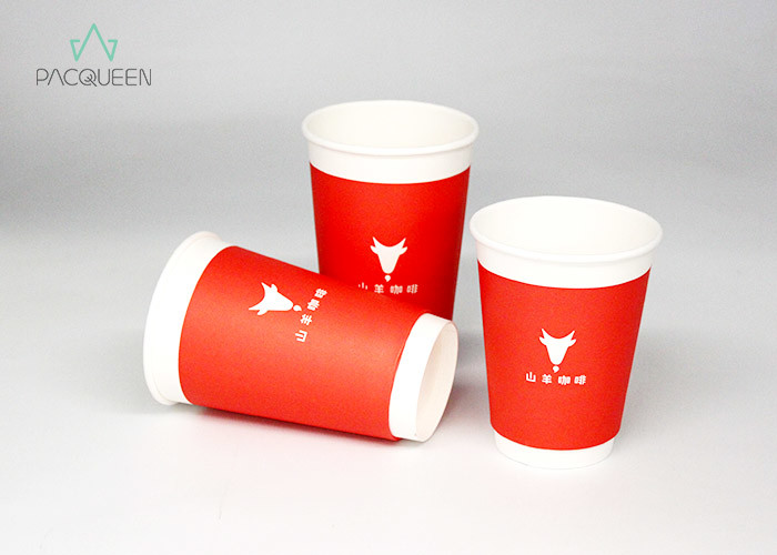 China Logo Printed Double Wall Paper Coffee Cups , Takeaway Paper Coffee Cups wholesale
