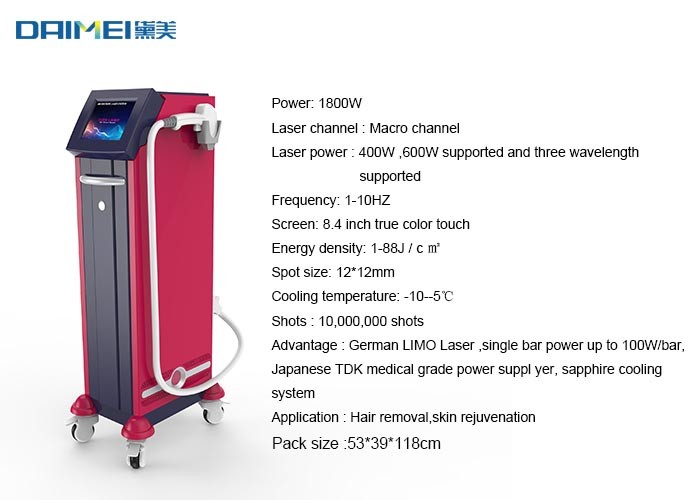 China Three Wavelength Permanent Laser Hair Removal Machine 808nm 755mm 1064nm wholesale