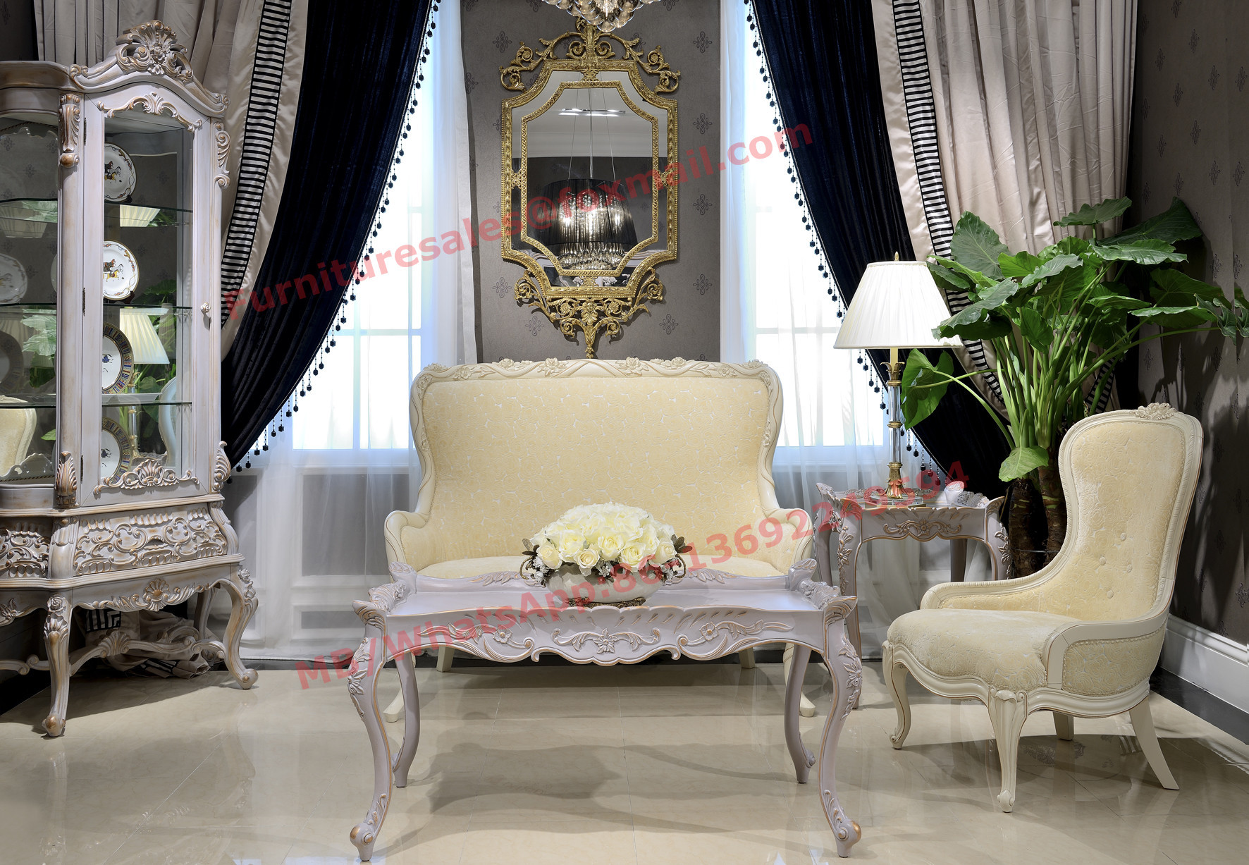 China Nice Design for Neoclassical Leisure Sofa set by Wooden Carving Frame and Fabric wholesale